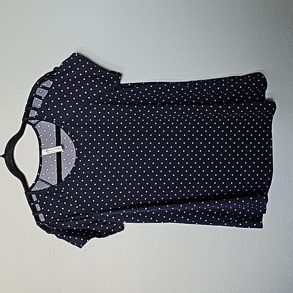 Perseption Concept polka dot short sleeve stretch top large - Picture 1 of 5